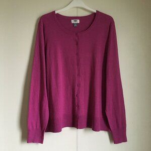 Fandango Pink Soft Cotton Blend Knit Button Up Cardigan